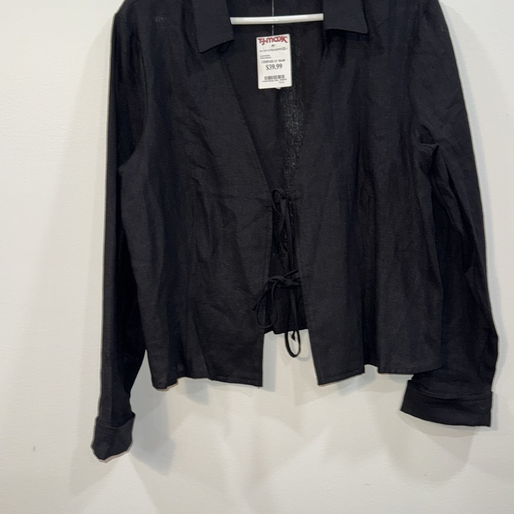 Black Front Tie Top - Picture 6 of 11